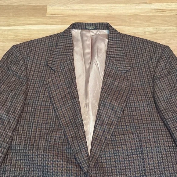 Vintage Oscar de la Renta Tan Wool Cashmere Blend Satin Lined Blazer Men’s 42L